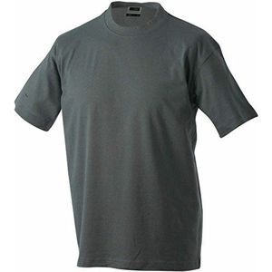 JAMES & NICHOLSON - T-shirt met korte mouwen, ronde hals, 180 g/m² - JN002 - heren, Donkergrijs, M