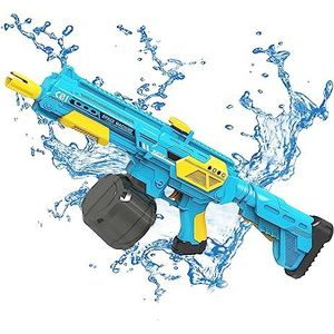 Krachtig automatisch waterpistool voor buiten, elektrisch waterpistool voor volwassenen en kinderen, 1200 mAh accu, bereik 15 m/10 m, waterpistool met groot bereik, blauw, 1350 ml