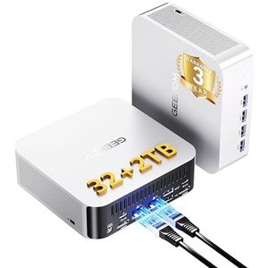 GEEKOM A9 Max AI Mini PC, met AMD Ryzen AI 9 HX 370 (12 Cores, 24 Threads, 36 MB Cache), 32 GB DDR5, 2 TB SSD, Radeon 890M Graphics, Dubbele LAN, WiFi 7, BT 5.4, Compacte Computer, Win 11 Pro