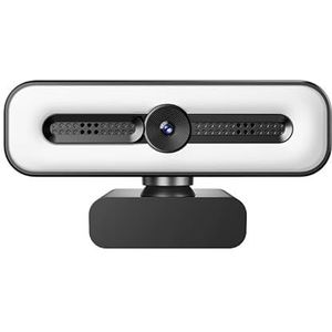 4K UHD Ring Light Webcam for PC, 1080P 60FPS Web Camera with Dual AI Noise-Cancelling Mics, Auto Light Correction, Privacy Cover, 73°FOV, PDAF Autofocus, Privacy Cover, for Streaming, Conference, Zoom