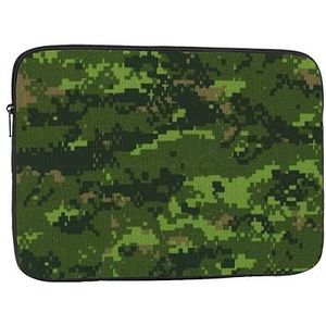 Groen leger digitale camouflage laptop sleeve case mode lichtgewicht notebook computer tas schokbestendig laptop case cover aktetas draagtas voor vrouwen mannen 12 inch