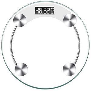 Digitale Weegschaal - Transparant - Ronde Vloerweegschaal - 180 KG - LCD