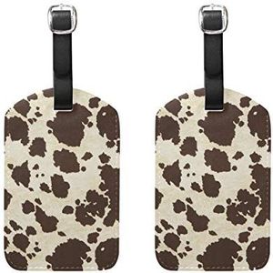 Bagage Labels,Grote Koe Bont Print Patroon Print Bagage Bag Tags Reizen Tags Koffer Accessoires 2 Stuks Set