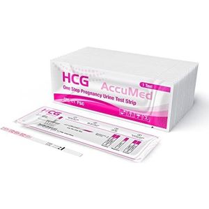 AccuMed® Zwangerschap (HCG) teststrips kit, heldere en nauwkeurige resultaten, FDA-goedgekeurd en meer dan 99% nauwkeurig, 25 count