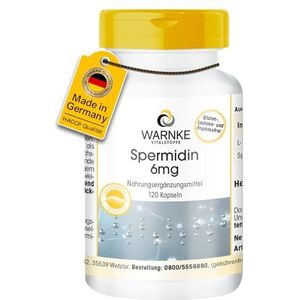 Spermidine 6mg - 120 capsules - uit tarwekiemextract - HOGE DOSAGE - Duitse apothekerskwaliteit - veganistisch | Warnke Vitalstoffe