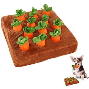 Carrot Farm Hondenspeelgoed Squeaky Carrots Enrichment Dog Puzzel Speelgoed Hond Kauwspeelgoed voor Agressieve Kauwen Hide en Seek Carrot Boerderij Hondenspeelgoed, Piepend Hondenspeelgoed