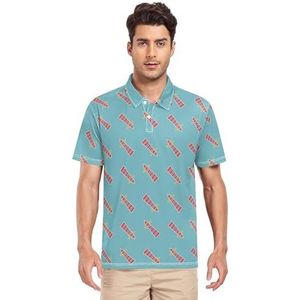 LI ZHI XIN Heren poloshirt met korte mouwen werk T-shirt zomer top klassieke kraag sweatshirt met 2 knopen voor golf tennis outdoor sport vuurtoren zee, Meerkleurig, S