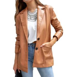 Dvbfufv Vrouwen Lente Jas Winter Vrouwen Mode Blazer Jas, Kaki, L