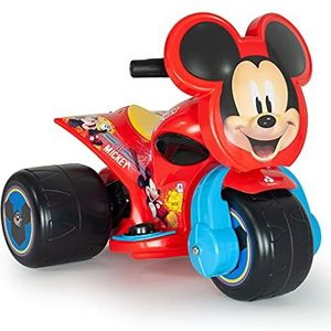 INJUSA - Mickey Mouse Batterij Elektrische Motorfiets 6V Rood met Gaspedaal en Brede Stabiele Wielen Aanbevolen voor Kinderen van 1 tot 3 Jaar Oud