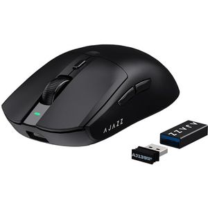 ATTACK SHARK AJAZZ AJ139PRO SUPERLIGHT 4K Draadloze Gamingmuis, PAW3395-sensor, 26000 DPI, 4KHz, 2,4 Ghz/USB C Bedrade Esports-muizen, 6 Program Knoppen, 700 uur Batterijduur, PC/MAC - Zwart