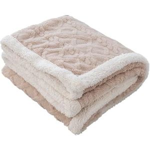 130X160cm Dikke Beddeken Winter Dubbele Dikke Lamswollen Deken Zwaargewicht Decoratieve Beddeken Bedsprei Op Bed(Khaki)