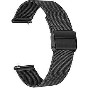 2 stks Mesh & Soild RVS Horlogeband 20mm Compatible With Samsung Galaxy Horloge 42mmactive 40mm / Gear S2 Classic/Gear Sport Band Strap (Color : Coal Black, Size : Active 40mm)