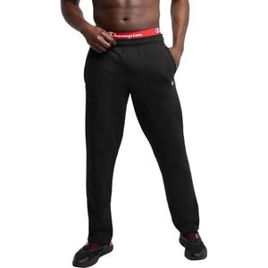 Champion Powerblend Open Bottom Fleece Pant Joggingbroek voor heren, Zwart C Patch Logo, M