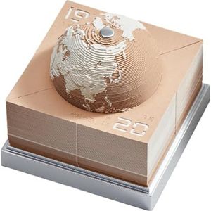 3D Kunstkalender Memo Pad 2024, Unieke 3D Memo Pad Tijdstuk Kalender 2024, 3,43x3,43x3,5in Aarde Kalender, Kleverig Sculptuur Papier Aarde Model Voor DIY Cadeau, Desktop Decoratie 5 Kleuren