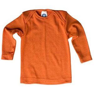 Cosilana, Babyonderhemd met lange mouwen, 70% wol, 30% zijde, oranje, 74/80 cm
