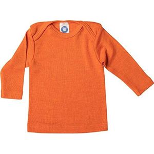 Cosilana, Babyonderhemd met lange mouwen, 70% wol, 30% zijde, oranje, 74/80 cm