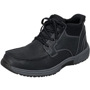 Orthofeet Men's Orthopedic Leather Verno Hands-Free Boot, Black, Size 44 Wide