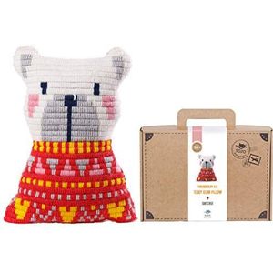 SOZO Embroidery Needlepoint Kit for Kids and Beginners Polar Bear Design Kit Contains All You Need to Create a Polar Bear Pillow