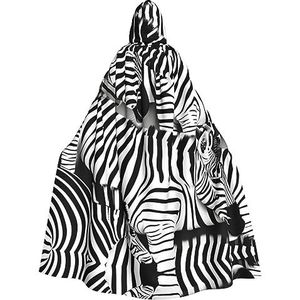 FRGMNT Zebraprint Mannen Hooded Mantel, Volwassen Cosplay Mantel Kostuum, Cape Halloween Dress Up, Hooded Uniform