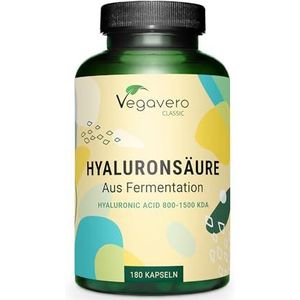 Vegavero HYALURONZUUR capsules | 600 mg | 180 capsules voor 6 maanden | 800-1500 kDa hoog molecuulgewicht | Geen additieven en veganistisch