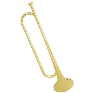 Bb Platte Bugel Trompet Met Mondstuk Messing Muziekinstrument Hoorn Voor Schoolband Cavalerie(Color:Gold)