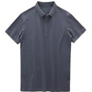 Heren Zomer Effen Kleur Polos Shirts Mannen Golf Korte Mouwen T-shirts Herenkleding Koreaanse Blouse, Grijs9 Blauw, XS
