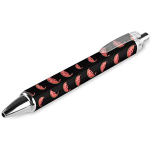 Grappige Rode Watermeloen Custom Pennen Balpen Intrekbare 0.5mm Fijne Punt Zwarte Inkt Schrijven Pennen Voor Office Home 1 STKS