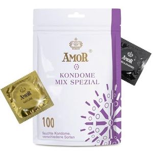 AMOR Mix Special Premium Condooms, extra variatie, Proefpakket, Ø 53/54 mm, Verpakking van 100