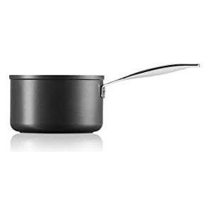 Le Creuset Open steelpan met antiaanbaklaag, 18 cm, voor alle soorten kookplaten en ovens, Zwart, 51108180010002