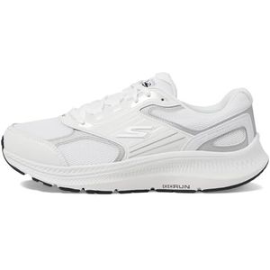 Skechers Go Run Consistent 2.0 Sneakers voor dames, wit, zilver, 38.5 EU Breed