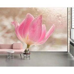 Studie Woonkamer Kantoor Achtergrond Muurschildering Rode Bloemen Bloem Landschap Moderne Muurschildering Slaapkamer-250Cm×170Cm