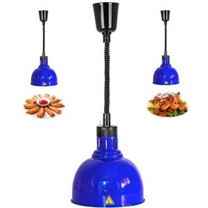 Voedselwarmtelamp Telescopische lamp Voedselwarmerlamp Hangende barbecue Verwarming Kroonluchter 250W lamp Geschikt for keuken, restaurant (Color : Blue)
