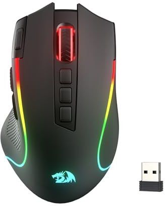 Redragon M612 PRO RGB Gaming Mouse 8000 DPI bekabelde/draadloze met 9 toetsen & 6 verlichtingsmodi BT & 2,4G software
