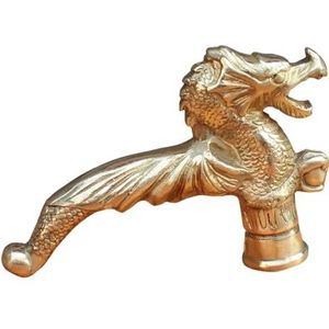 Puur Koperen Drakenkop - Wandelstok Handvat - Messing - 15 cm