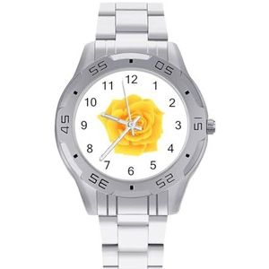 Geel Rose Mannen Zakelijke Horloges Legering Analoge Quartz Horloge Mode Horloges