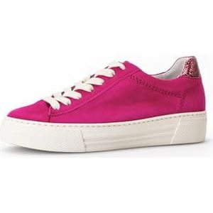 Gabor Low-Top sneakers voor dames, lage schoenen, lichte extra breedte (G), Roze Robijn 21, 36 EU