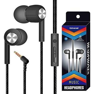 In-ear hoofdtelefoon, sporthoofdtelefoon, magnetisch, zweetbestendig, geluidsisolatie, high definition, krachtige bas, 3,5 mm jackaansluiting, zwart