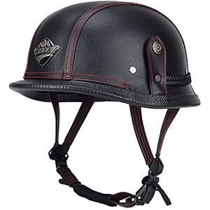 Motorhelm, Open helm geschikt for cruiser, bromfiets, scooter, ATV, volwassenen, mannen, vrouwen, jethelm, ECE-goedgekeurd H, M = 55-56 cm(F,M=5556CM)