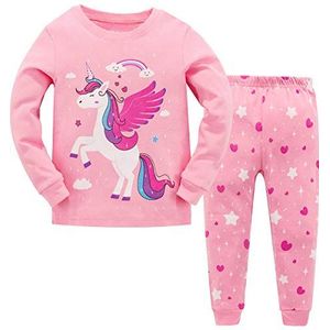 Garsumiss Meisjes pyjama Eenhoorn-print Katoen Kinderpyjama met Lange Mouwen