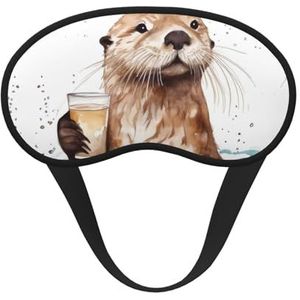 Sea Otter slaapmasker, zacht, comfortabel oogmasker met verstelbare riem, verduistering, oogslaapschaduw, hoes voor vrouwen, meisjes, mannen, reizen, yoga, dutje in ploegendienst