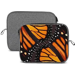 Oranje Monarch Vlinder Vleugels Laptop Sleeve Case Beschermende Notebook Draagtas Reizen Aktetas 13 inch