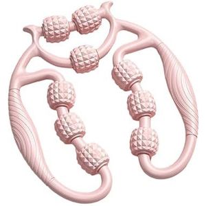 Been Massager Roller Verstelbare Circulaire Been Massager Roller met 9 Nodes Spier Fascia Ontspanning Tool voor Kuit & Dij Yoga Spier Roller Apparatuur (Roze)