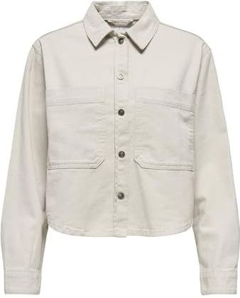 Only - Shacket - Damesjas - Katoen - Hoge Kraag - Lange Mouwen