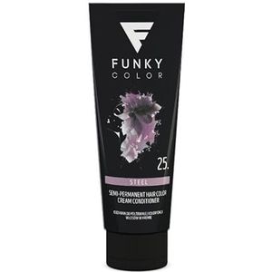 FUNKY COLOR STEEL 25, kleurstof voor semi-permanente haarkleuring, semi-permanente haarkleuring (28 kleuren).