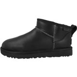 UGG - Classic Ultra Mini Leather - Enkellaarsjes - Zwart - Leder
