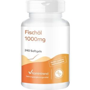 Visoliecapsules - Omega 3-240 softgels - 3000mg visolie per dagelijkse dosis - met EPA en DHA - hooggedoseerd - biologisch beschikbare supplementen uit Duitsland | Vitamintrend