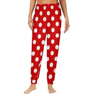 Rood Wit Polka Ladybug Dot Dames Pyjama Lounge Broek Elastische Tailleband Nachtkleding Bodems Print