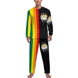 Homo LGBT Beer Vlag Zachte Heren Pyjama Set Comfortabele Lange Mouw Loungewear Top En Broek Geschenken M