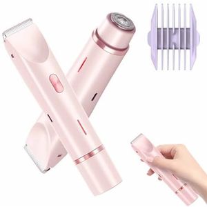 Scheerapparaat Elektrisch Nat en Droog 2-in-1 Lady Razor Dubbele Kop Verwijderbaar(Pink)