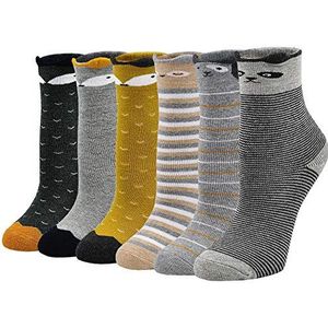 Dikke Sokken Kinderen Kleurrijke Katoenen Sokken, Warme Wintersokken Kinderen Grappige Sokken Jongens Meisjes Dikke Sokken met Dieren Motief, 8-11 jaar